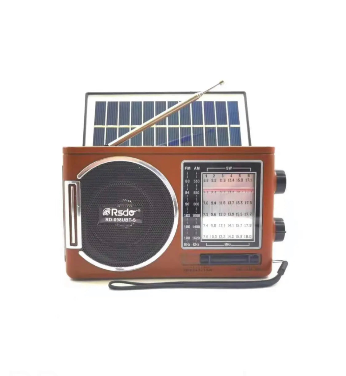 רמקול רטרו דגם RD-908UBTs
פועל אמצעות סוללות, טעינה חשמלית וטעינה סולארית