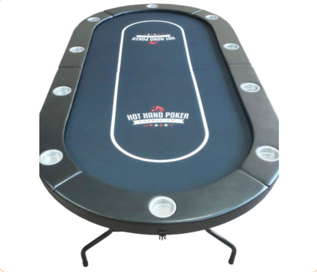 שולחן פוקר אליפטי מתקפל 213 ס”מ HOT HAND POKER בצבע שחור משלוח מהיר חינם עד הבית