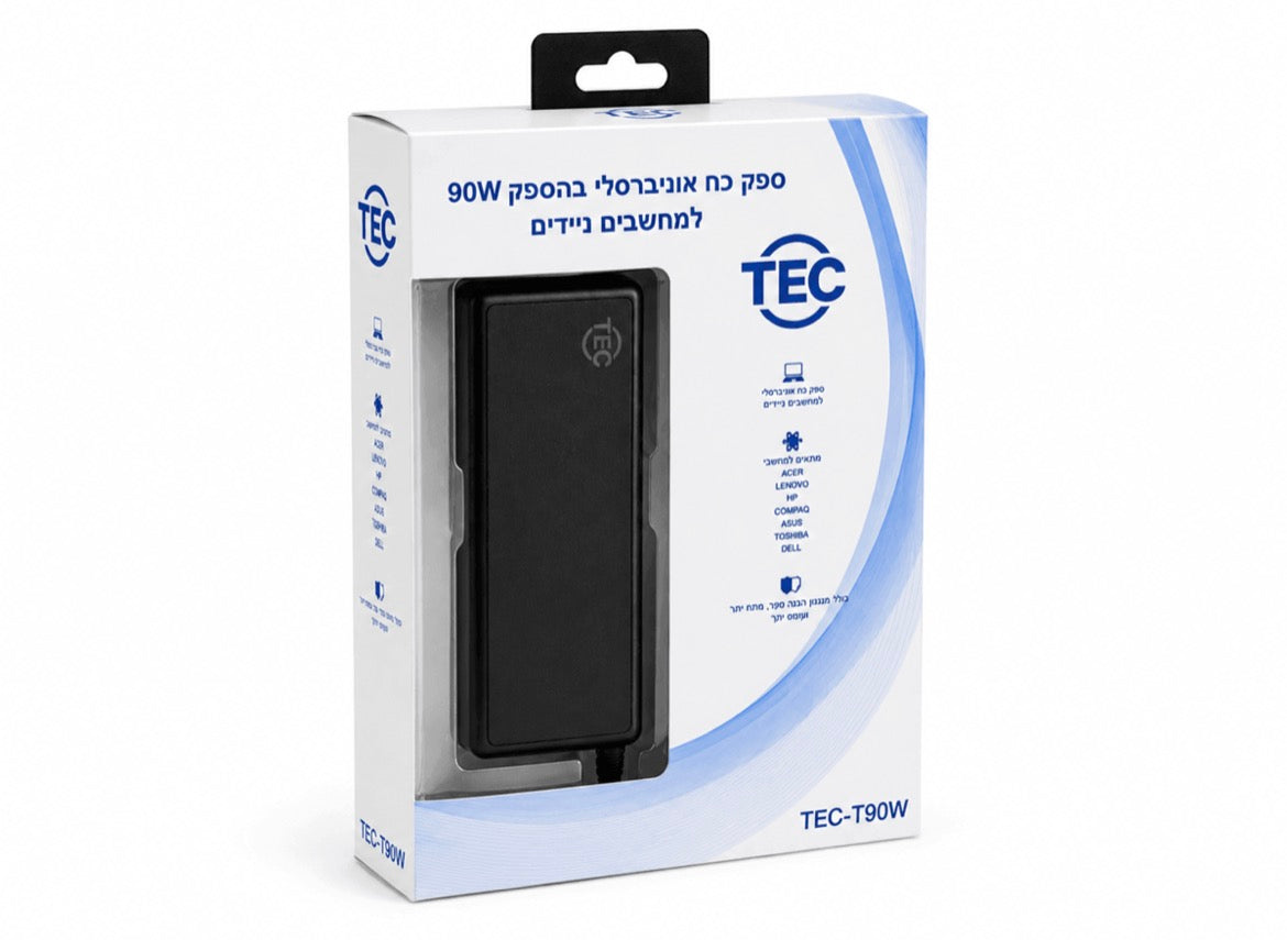 מטען אוניברסלי למחשב נייד TEC-T90W 90W