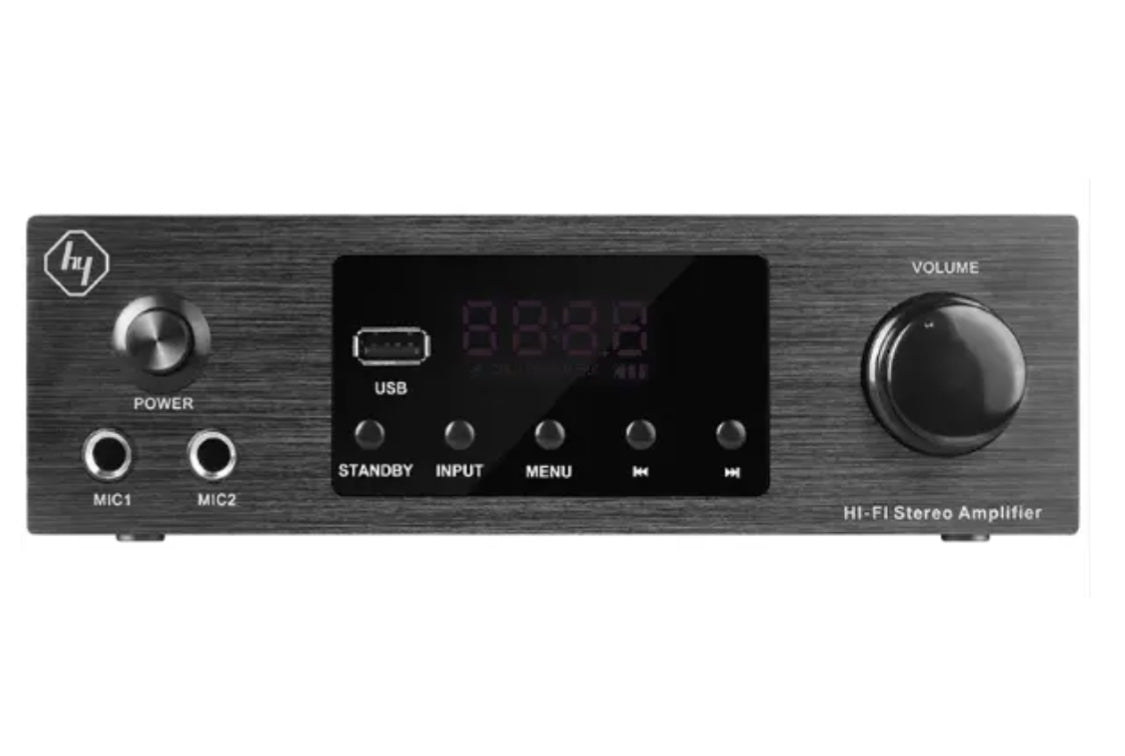 מגבר סטריאו 120W דגם AV-260
חיבורים: AUX, USB, BLUETOOTH, FM