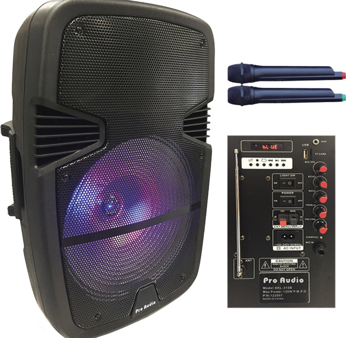 בידורית אלחוטית 15 אינץ PROAUDIO SKL-315B. פרואדיו עם משלוח חינם עד הבית