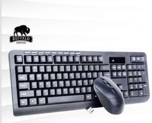 סט מקלדת ועכבר אלחוטי חברת באפלו