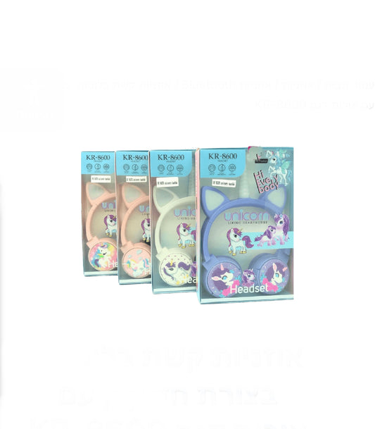 אוזניות קשת בלוטות’ בצורת חד קרן עם אורות דגם KR-8600