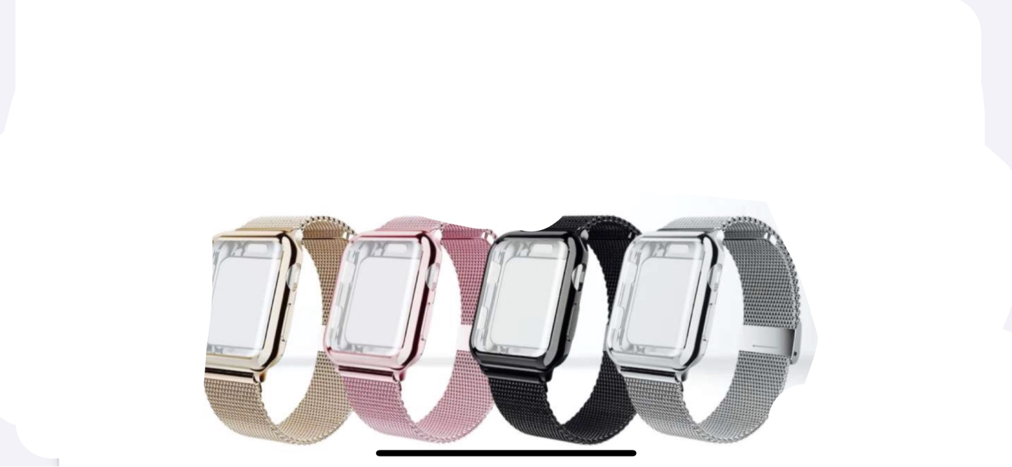 רצועת מתכת וכיסוי מקיף מותאם שעוני אפל