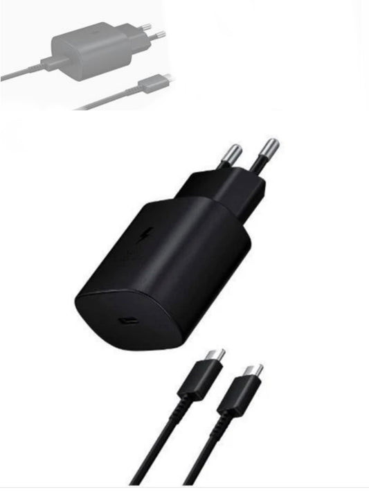 מטען PD Type-C 25W צבע שחור מבית Samsung עם כבל באורך 1.8 מטר (סאני תקשורת)