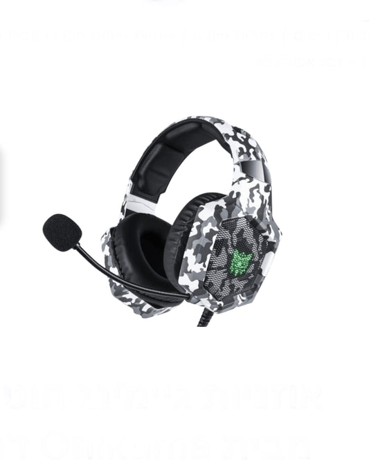 אוזניות גיימינג חוטיות מבית Onikuma דגם KB – צבע אפור צבאי