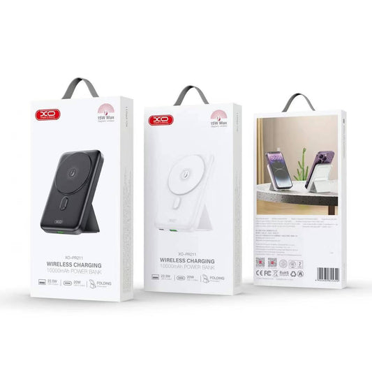 סוללת גיבוי מהירה עם מגנט דגם xo-pr211 22.5 וואט עם טעינה אלחוטית מהירה עד 15 וואט קיבולת 10 אלף מיליאמפר עם מעמד לטלפון המפרט המלא נמצא בתמונות