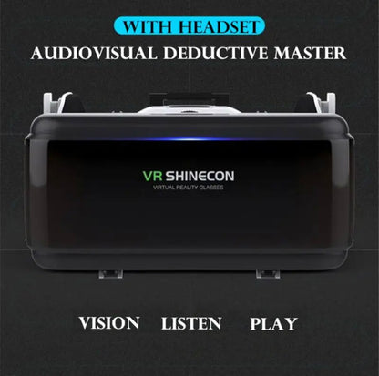 משקפי תלת מימד VR עם אוזניות מובנות כולל שלט