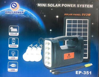 סוללת גיבוי עם מערכת תאורה ניידת דגם EP-351
עם טעינה סולארית, טעינה חשמלית ומטען נייד חיבור USB 5V