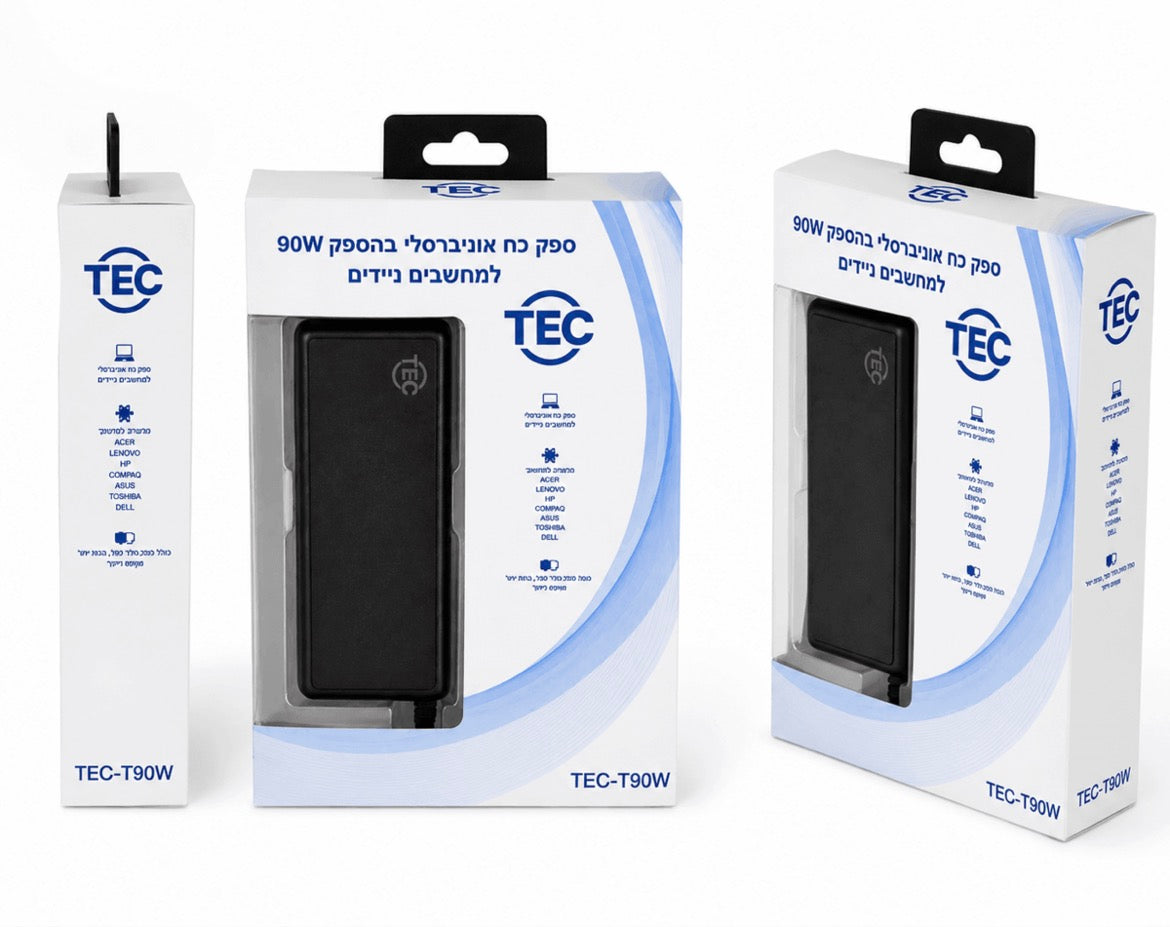 מטען אוניברסלי למחשב נייד TEC-T90W 90W