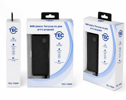 מטען אוניברסלי למחשב נייד TEC-T90W 90W