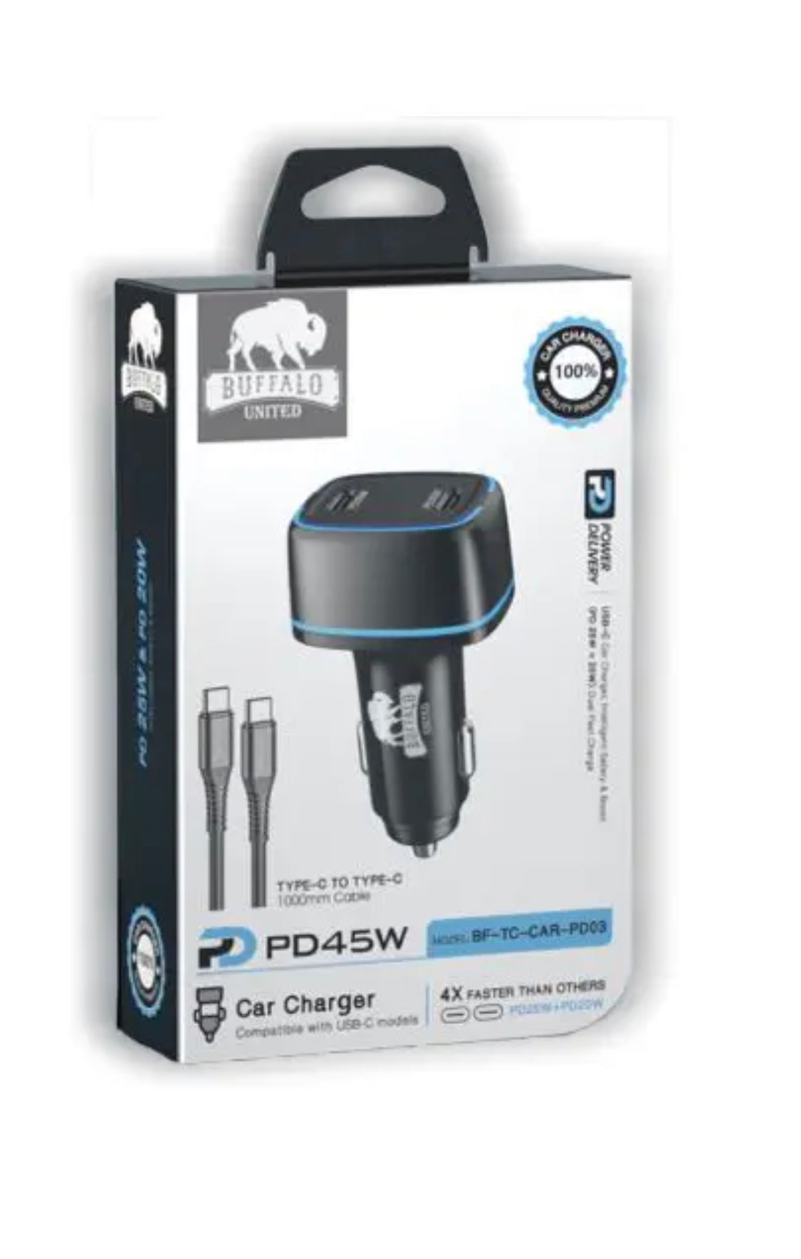 ראש מטען לרכב PD כפול 20W + 25W מבית באפאלו מטען מהיר