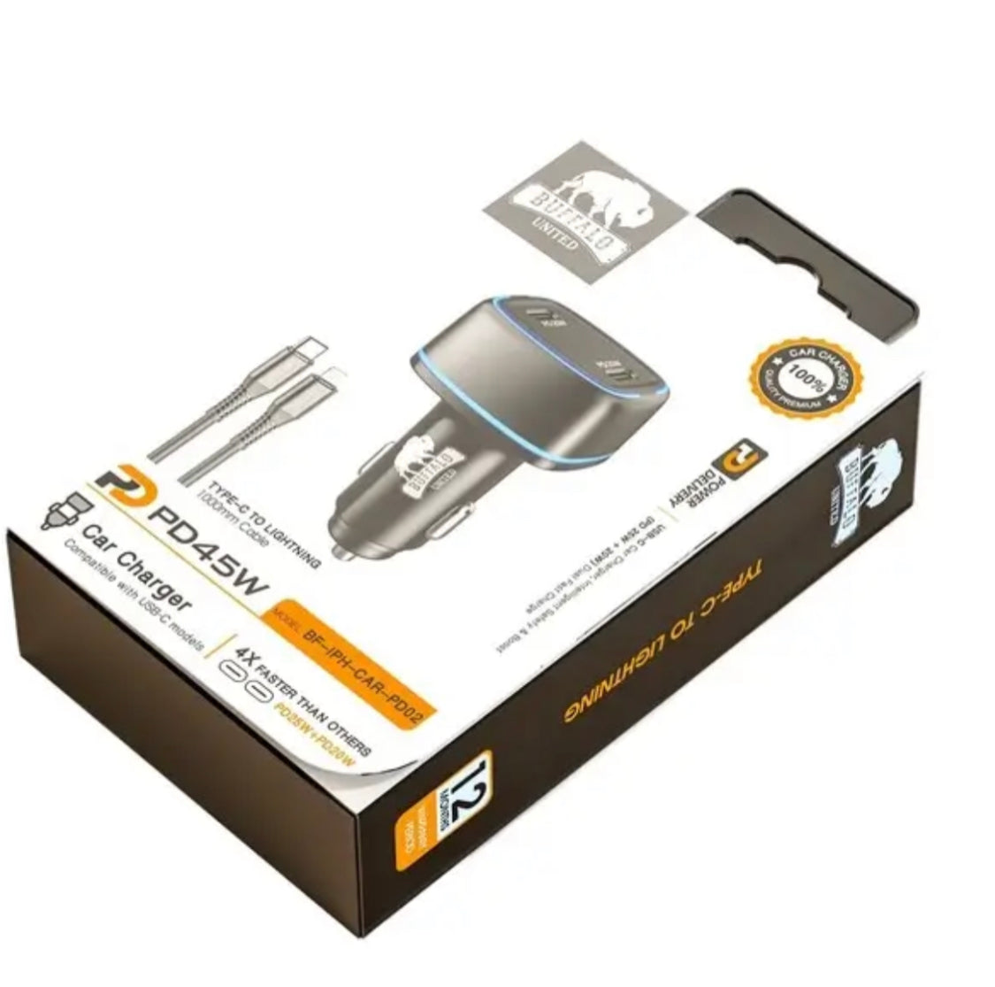 ראש מטען לרכב PD כפול 20W + 25W מבית באפאלו מטען מהיר