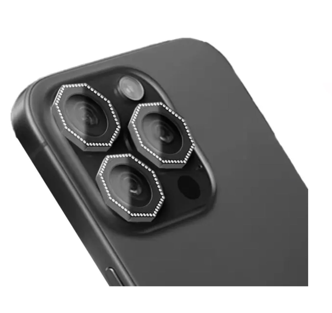 מגן זכוכית למצלמה מתומן עם זרקורים ל- iPhone