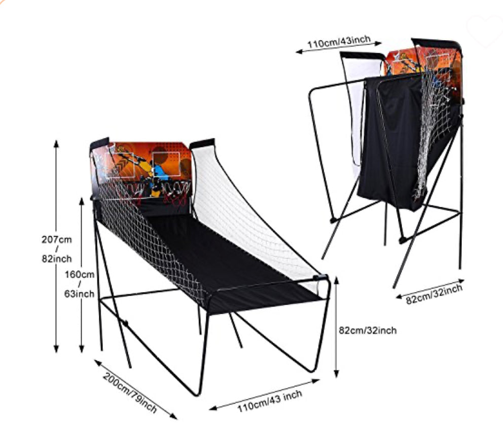 כדורסל אלקטרוני זוגי מתקפל עם משלוח חינם עד הבית