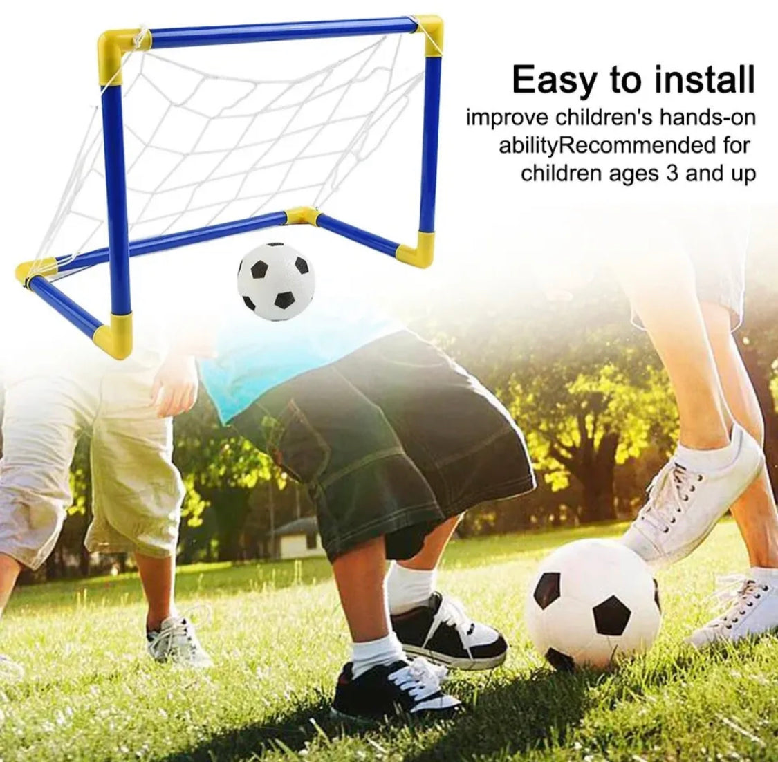 שער פלסטיק לילדים כולל כדור ומשאבה