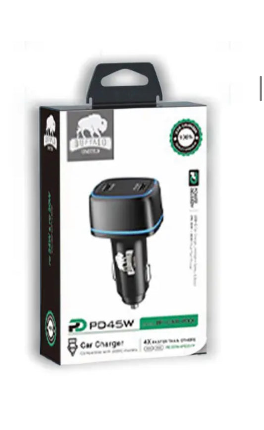 ראש מטען לרכב PD כפול 20W + 25W מבית באפאלו מטען מהיר