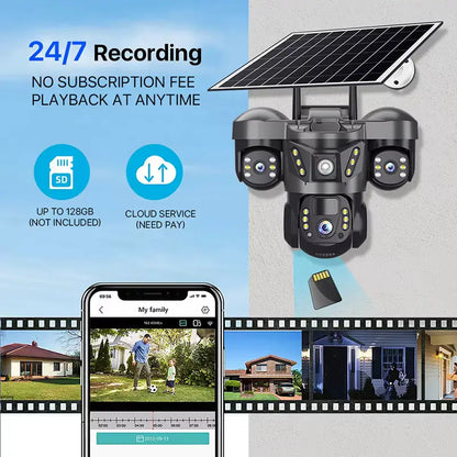 מצלמה אבטחה סולארית דגם VTS29 דגם 4G עם כניסה ל-SIM