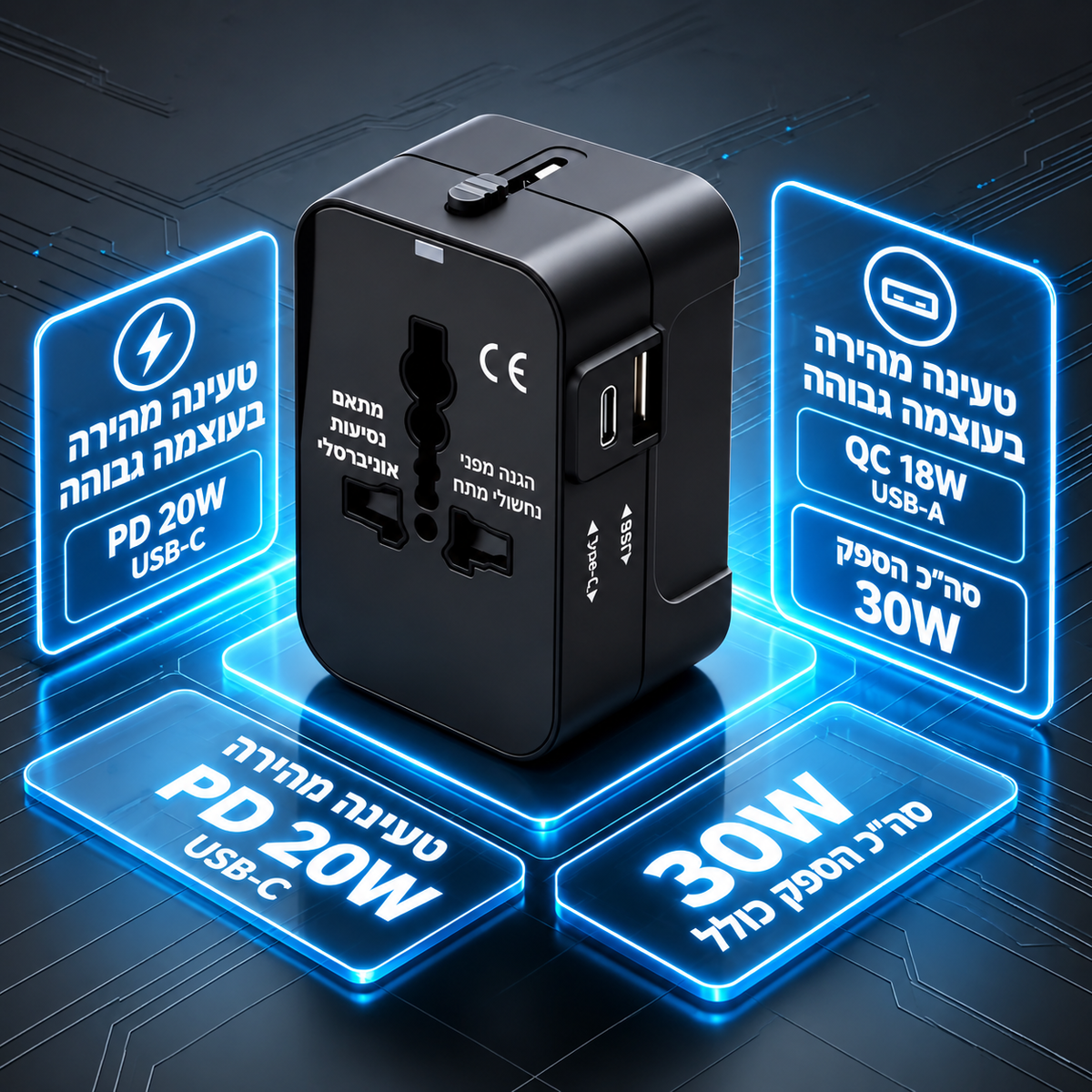 מתאם חשמל בינלאומי לנסיעות עם שני חיבורי USB, מטען עולמי לשקעי EU, UK, US, AU, מתאם קיר הכל באחד