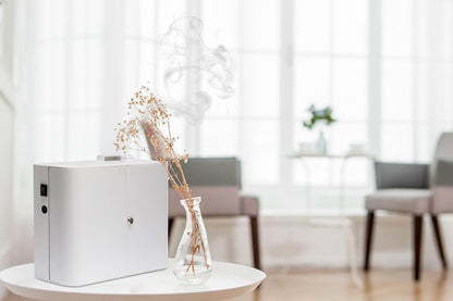 מפיץ ריח על בסיס שמן ואדים בחלל עד 500 מ״ר משלוח חינם לכל הארץ מגיע עם 1 ליטר  מספיק עד 3 חודשים