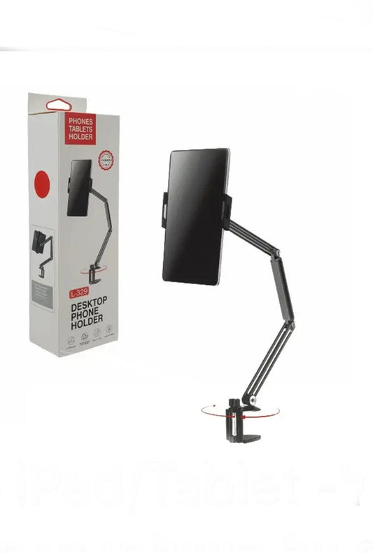 מעמד ל- iPad/Tablet מתכוונן שנתפס על השולחן דגם L-329 (מתאים גם למכשירי סלולר)