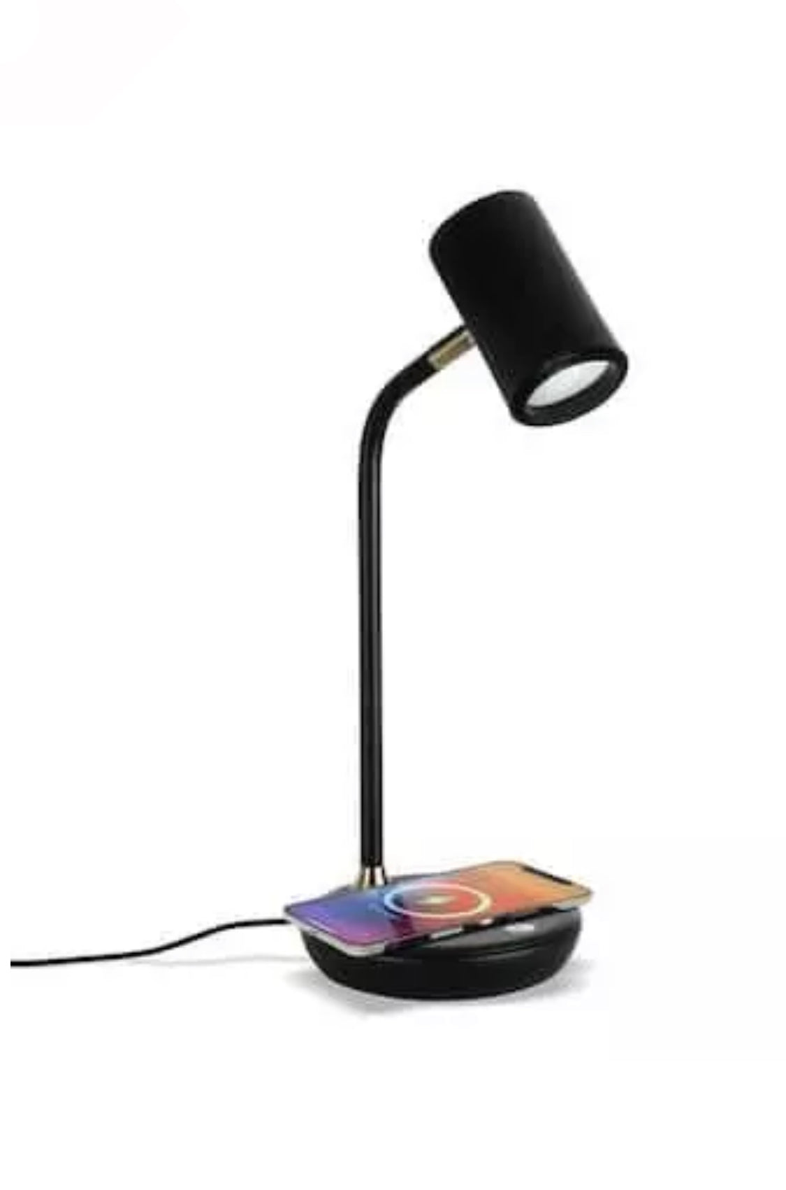 מנורה שולחנית עם מטען אלחוטי ורמקול